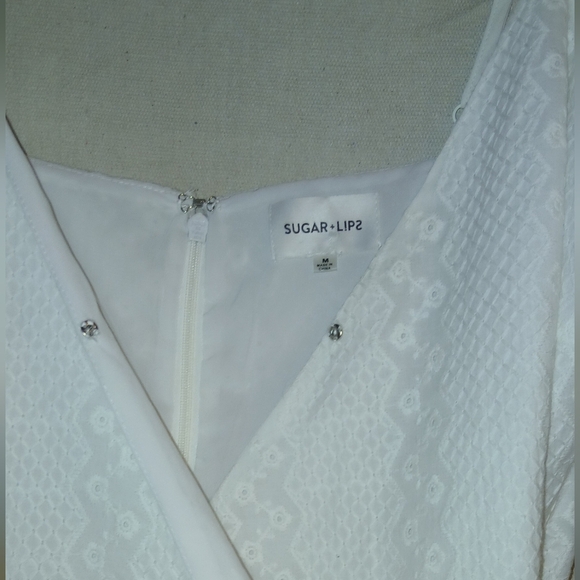 Sugar + Lips Shorts Lace Wrap Romper - Picture 6 of 15